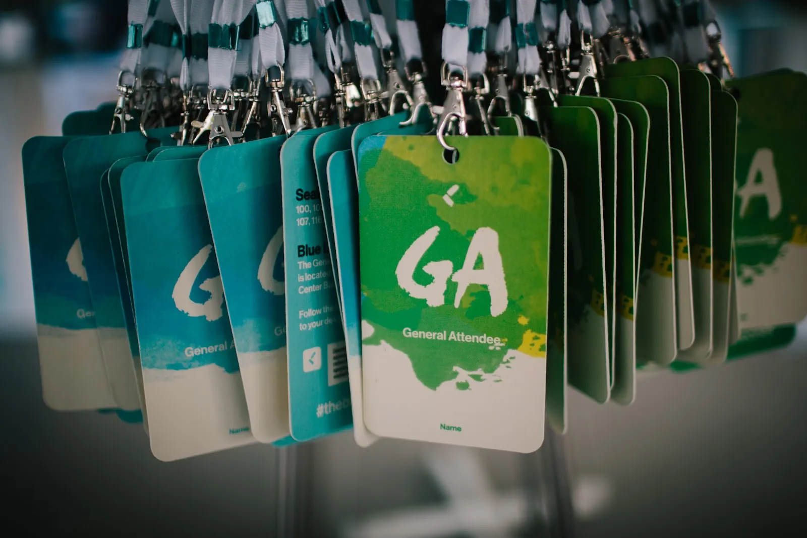 Lanyards waiting for attendees