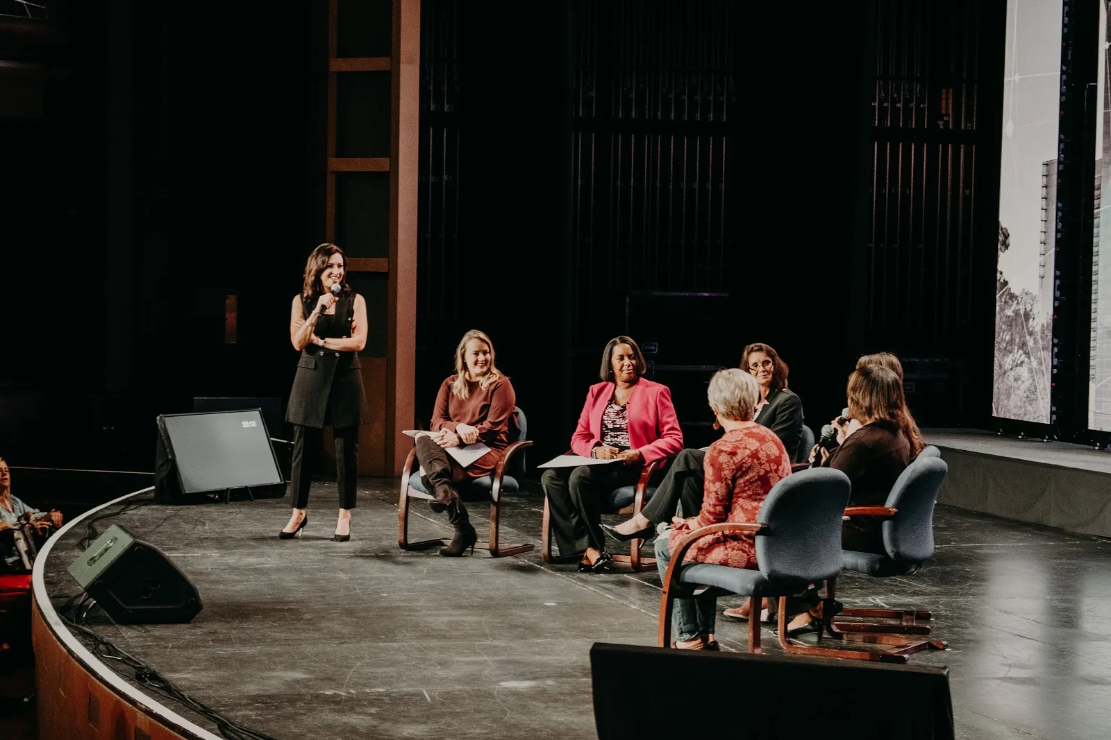 A panel on stage