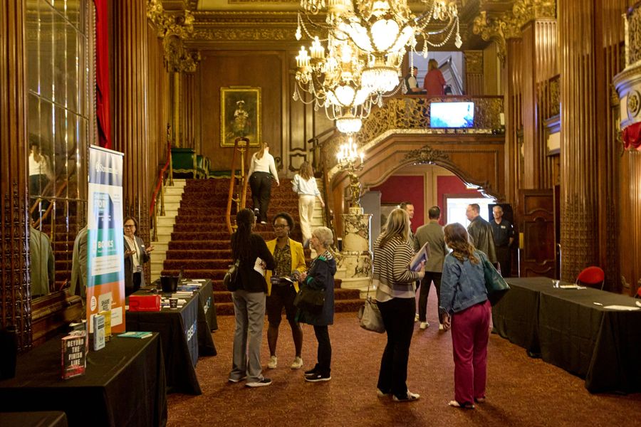 Arriving in the Midland Theatre lobby