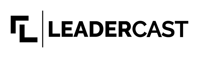 Leadercast logo, one color, black